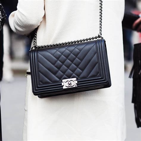 chanel black patent boy bag|chanel bag history.